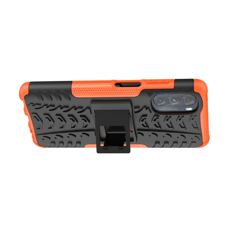 For Motorola Moto G 5G 2022 Tire Texture TPU + PC Phone Case with Holder