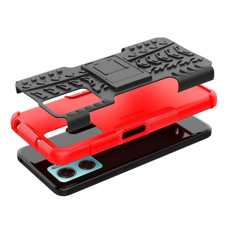 For Xiaomi Redmi Note 11E 5G Tire Texture TPU + PC Phone Case with Holder