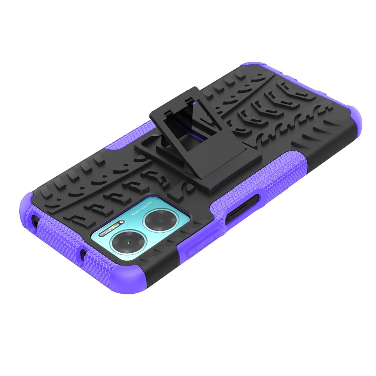 For Xiaomi Redmi Note 11E 5G Tire Texture TPU + PC Phone Case with Holder