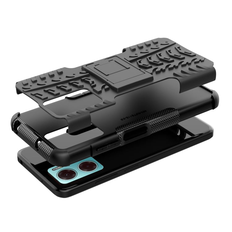 For Xiaomi Redmi Note 11E 5G Tire Texture TPU + PC Phone Case with Holder