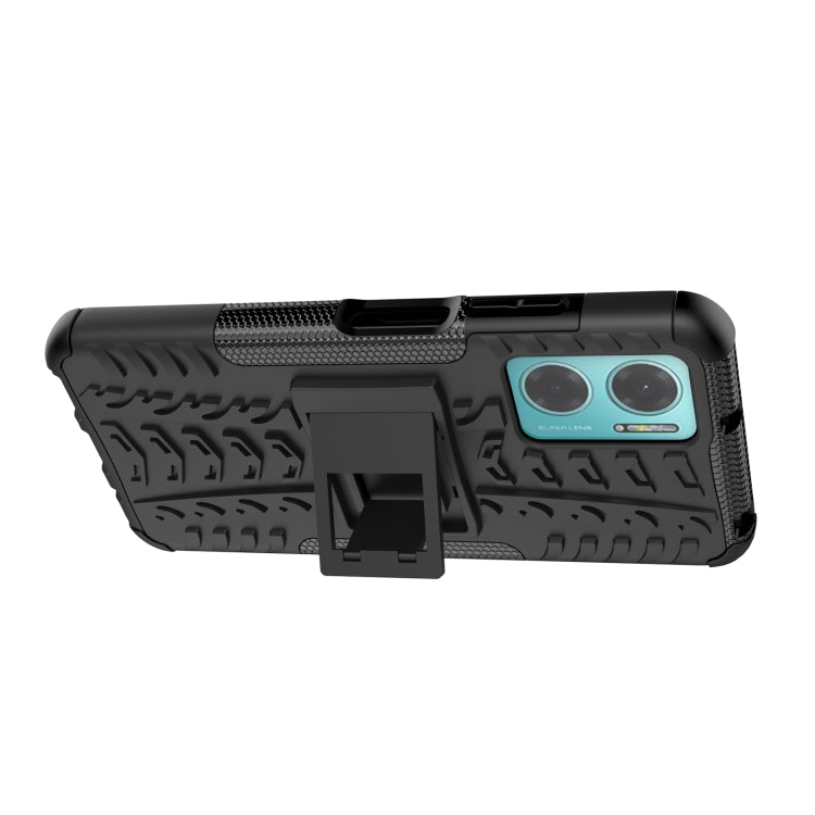 For Xiaomi Redmi Note 11E 5G Tire Texture TPU + PC Phone Case with Holder