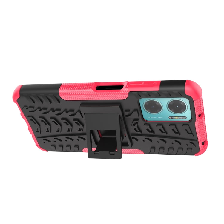 For Xiaomi Redmi Note 11E 5G Tire Texture TPU + PC Phone Case with Holder