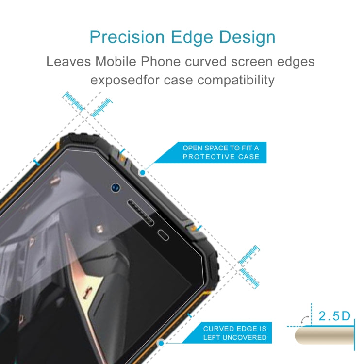 50 PCS 0.26mm 9H 2.5D Tempered Glass Film For Oukitel WP18