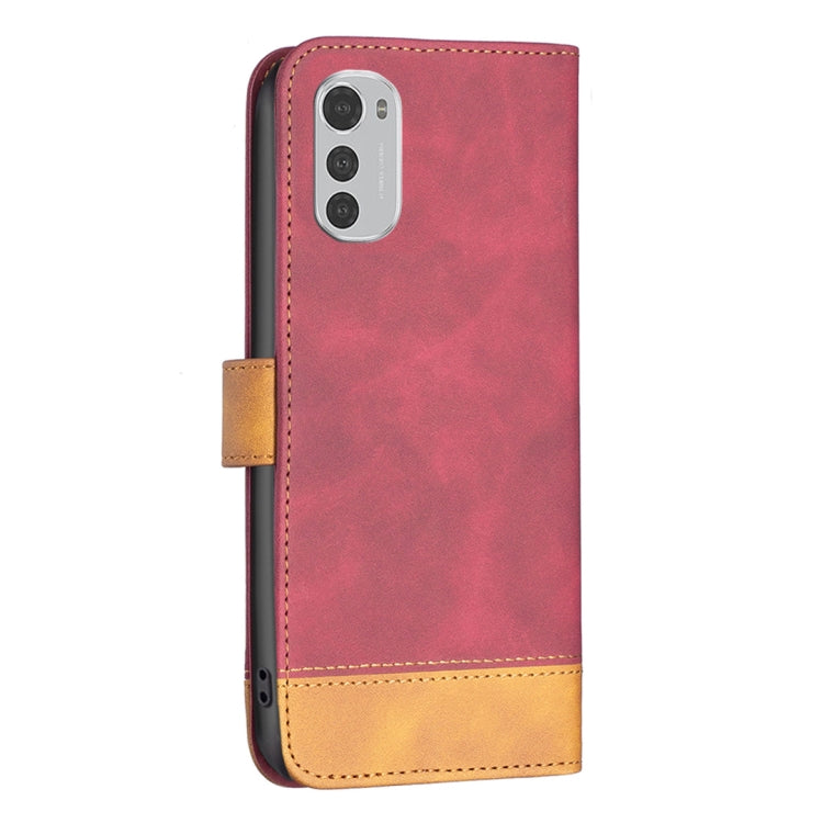For Motorola Moto E32 4G BF11 Color Matching Skin Feel Leather Phone Case