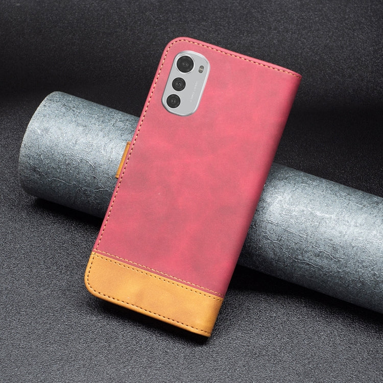 For Motorola Moto E32 4G BF11 Color Matching Skin Feel Leather Phone Case