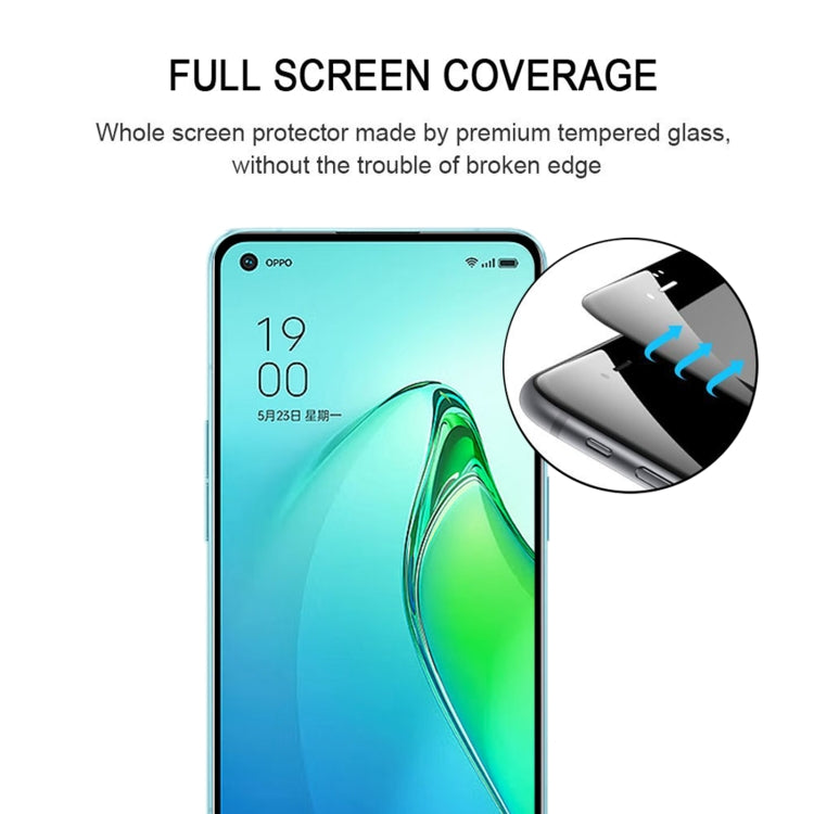 25 PCS Full Glue Cover Screen Protector Tempered Glass Film For OPPO Reno8 Pro