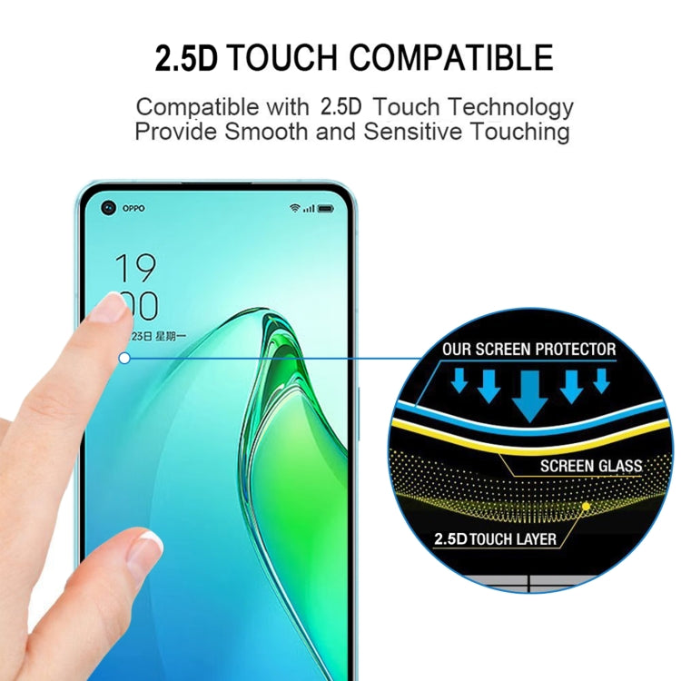 25 PCS Full Glue Cover Screen Protector Tempered Glass Film For OPPO Reno8 Pro
