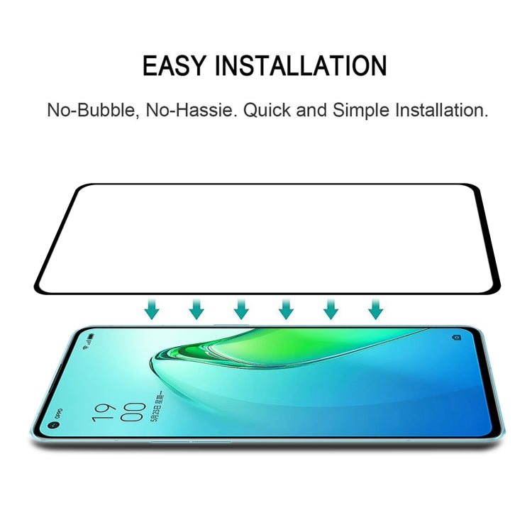 25 PCS Full Glue Cover Screen Protector Tempered Glass Film For OPPO Reno8 Pro