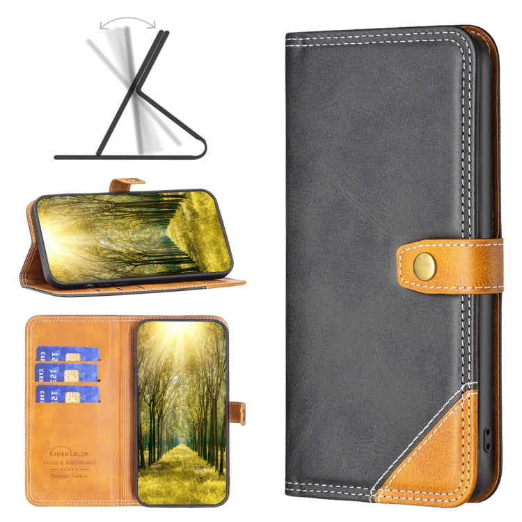 For Motorola Moto E32 4G Color Matching Double Sewing Thread Leather Phone Case