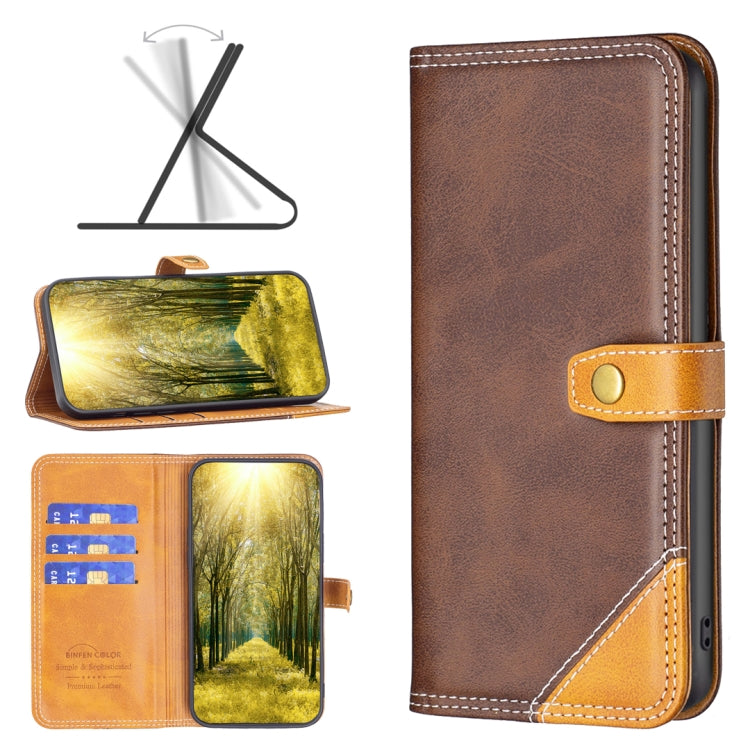 For Motorola Moto E32 4G Color Matching Double Sewing Thread Leather Phone Case