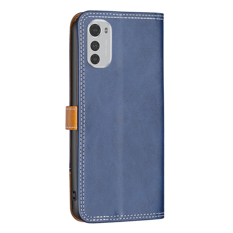 For Motorola Moto E32 4G Color Matching Double Sewing Thread Leather Phone Case