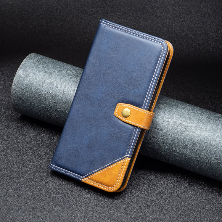 For Motorola Moto E32 4G Color Matching Double Sewing Thread Leather Phone Case