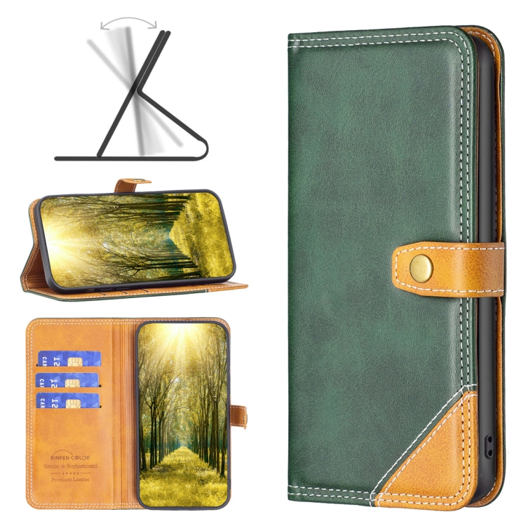 For Motorola Moto E32 4G Color Matching Double Sewing Thread Leather Phone Case