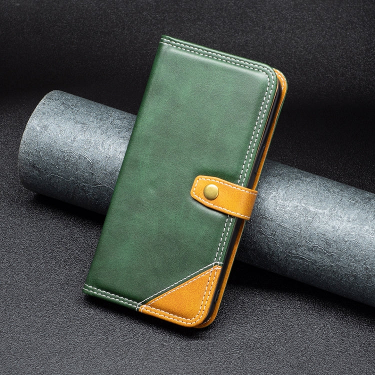 For Motorola Moto E32 4G Color Matching Double Sewing Thread Leather Phone Case