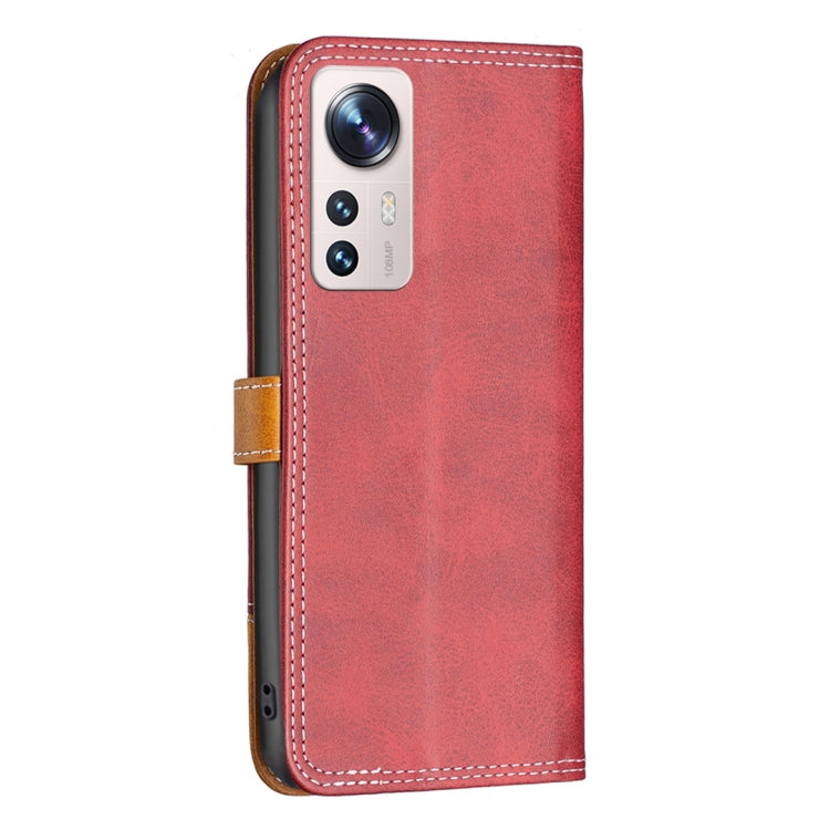 For Xiaomi 12 Lite Color Matching Double Sewing Thread Leather Phone Case