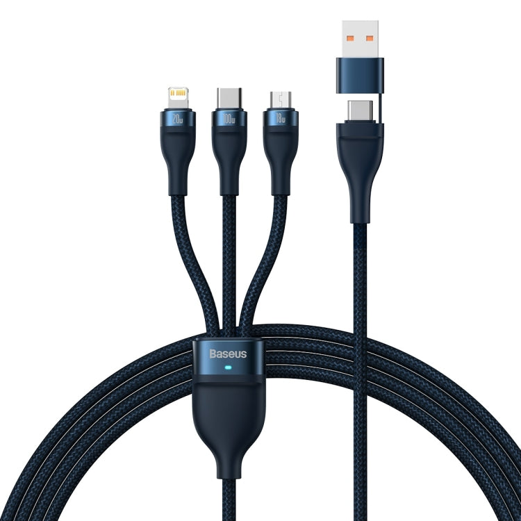 Baseus Flash Series II 1.2m USB + Type-C to Micro USB + 8 Pin + Type-C 100W Fast Charging Cable