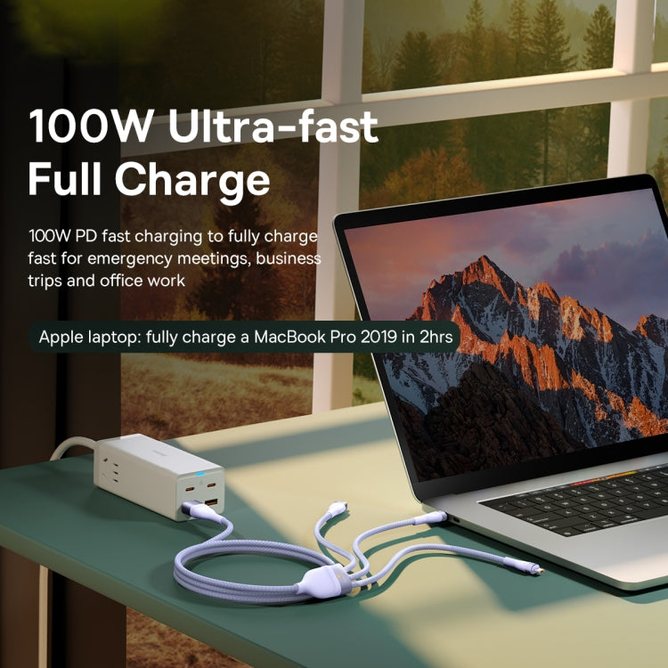 Baseus Flash Series II 1.2m USB + Type-C to Micro USB + 8 Pin + Type-C 100W Fast Charging Cable