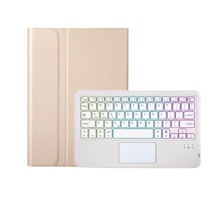 A07B-AS Lambskin Pen Slot Touch Pad Backlight Bluetooth Keyboard Leather Tablet Case For iPad 9.7 2018&2017 / Pro 9.7 / Air 2