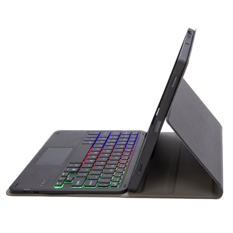 A102B-AS Lambskin Pen Slot Touch Pad Backlight Bluetooth Keyboard Leather Tablet Case For iPad 10.2 2021&2020&2019/Air 2019/Pro 10.5