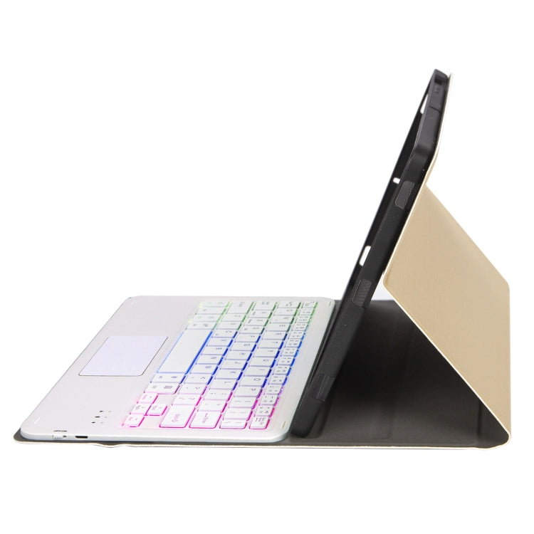 A102B-AS Lambskin Pen Slot Touch Pad Backlight Bluetooth Keyboard Leather Tablet Case For iPad 10.2 2021&2020&2019/Air 2019/Pro 10.5