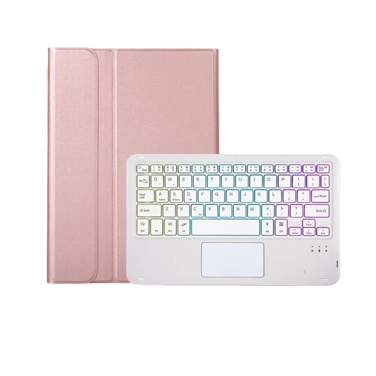 A102B-AS Lambskin Pen Slot Touch Pad Backlight Bluetooth Keyboard Leather Tablet Case For iPad 10.2 2021&2020&2019/Air 2019/Pro 10.5