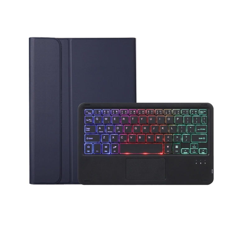 A11B-AS Lambskin Pen Slot Touch Pad Backlight Bluetooth Keyboard Leather Tablet Case For iPad Air 2022&2020 / Pro 11 2021&2020&2018