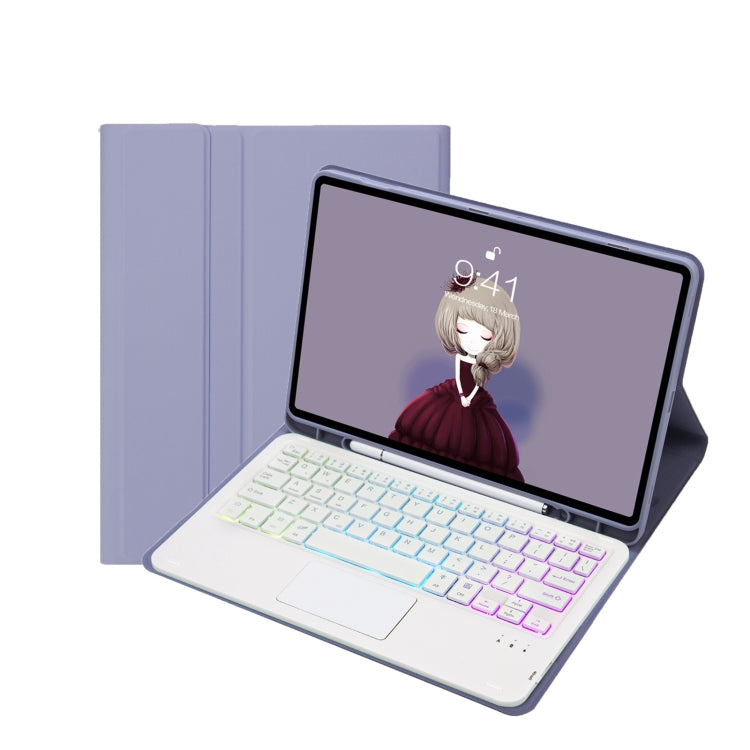 T11B-AS Skin Feel Pen Slot Touch Pad Backlight Bluetooth Keyboard Leather Tablet Case For iPad Pro 11 2021&2020&2018