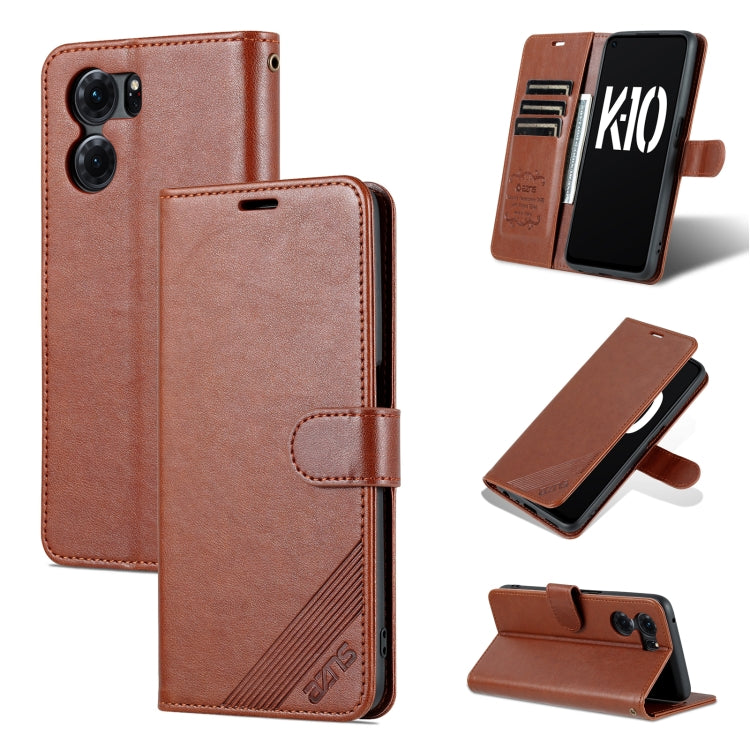 For OPPO K10 AZNS Sheepskin Texture Flip Leather Phone Case