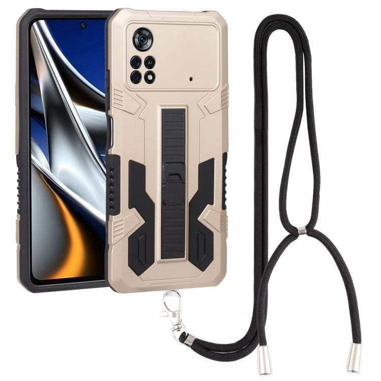 For Xiaomi Poco X4 Pro 5G Vanguard Lanyard Kickstand TPU + PC Phone Case