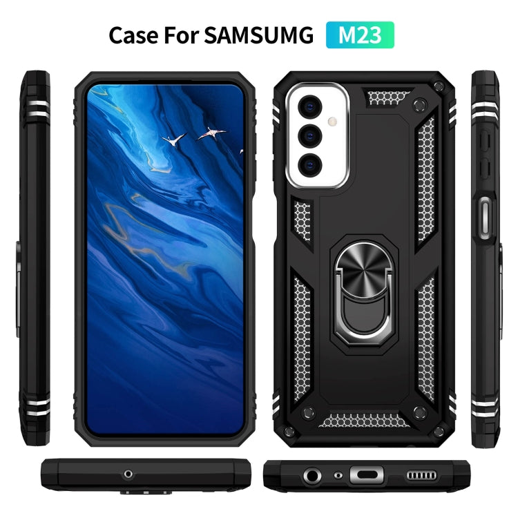 For Samsung Galaxy M23 Shockproof TPU + PC Holder Phone Case