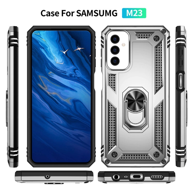 For Samsung Galaxy M23 Shockproof TPU + PC Holder Phone Case