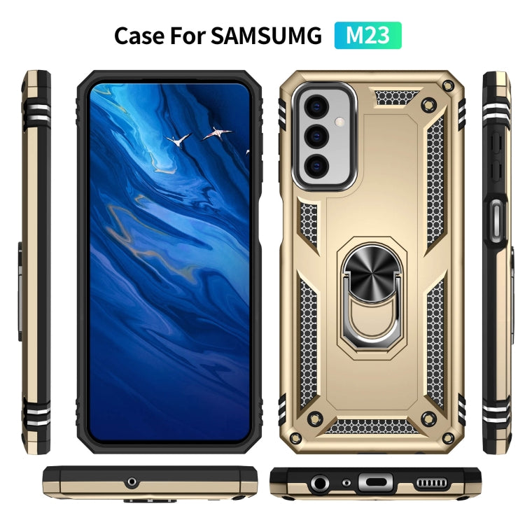 For Samsung Galaxy M23 Shockproof TPU + PC Holder Phone Case