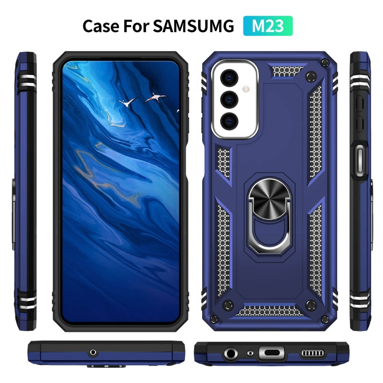 For Samsung Galaxy M23 Shockproof TPU + PC Holder Phone Case