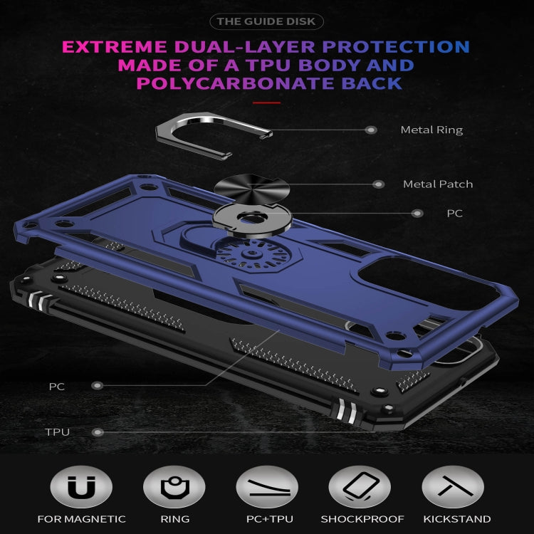 For Samsung Galaxy M23 Shockproof TPU + PC Holder Phone Case