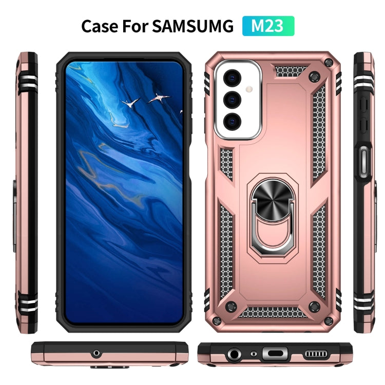 For Samsung Galaxy M23 Shockproof TPU + PC Holder Phone Case