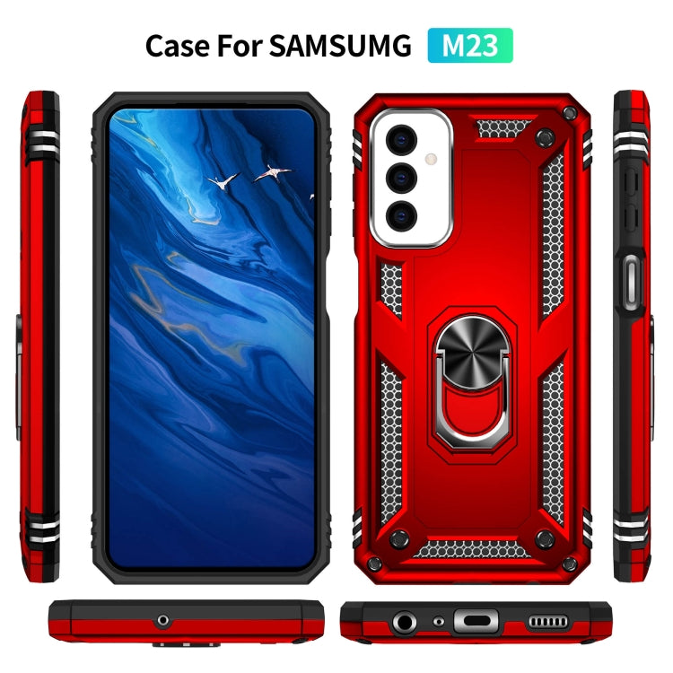 For Samsung Galaxy M23 Shockproof TPU + PC Holder Phone Case
