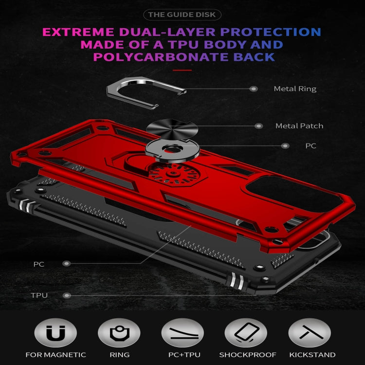 For Samsung Galaxy M23 Shockproof TPU + PC Holder Phone Case