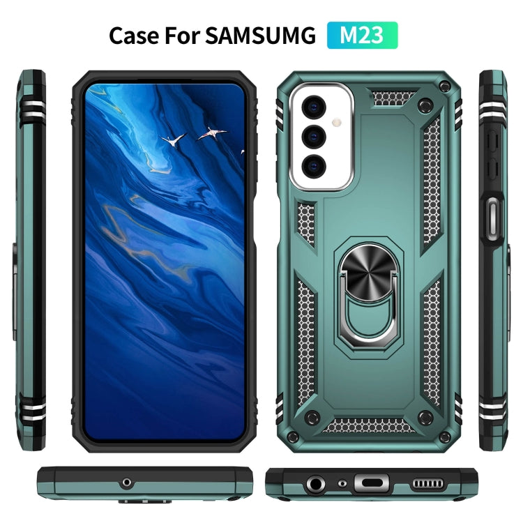 For Samsung Galaxy M23 Shockproof TPU + PC Holder Phone Case