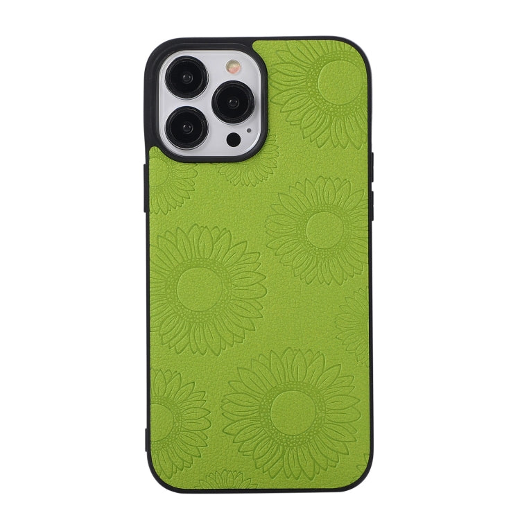 For iPhone 13 Pro Max Sunflower Pattern PU+TPU+PC Shockproof Phone Case