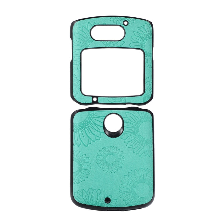 For Motorola Razr 5G Sunflower Pattern PU+TPU+PC Shockproof Phone Case