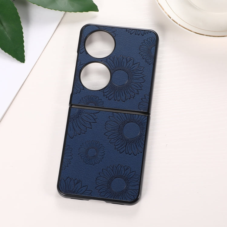 For Huawei P50 Pocket Sunflower Pattern PU+TPU+PC Shockproof Phone Case