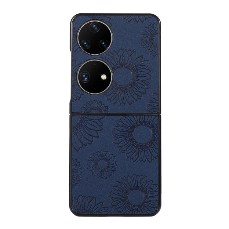 For Huawei P50 Pocket Sunflower Pattern PU+TPU+PC Shockproof Phone Case