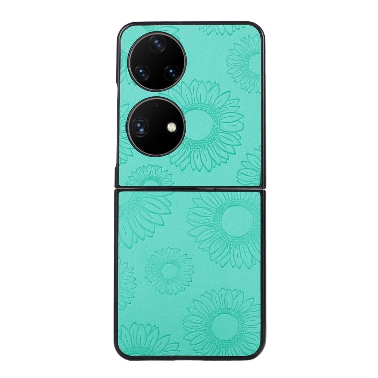 For Huawei P50 Pocket Sunflower Pattern PU+TPU+PC Shockproof Phone Case
