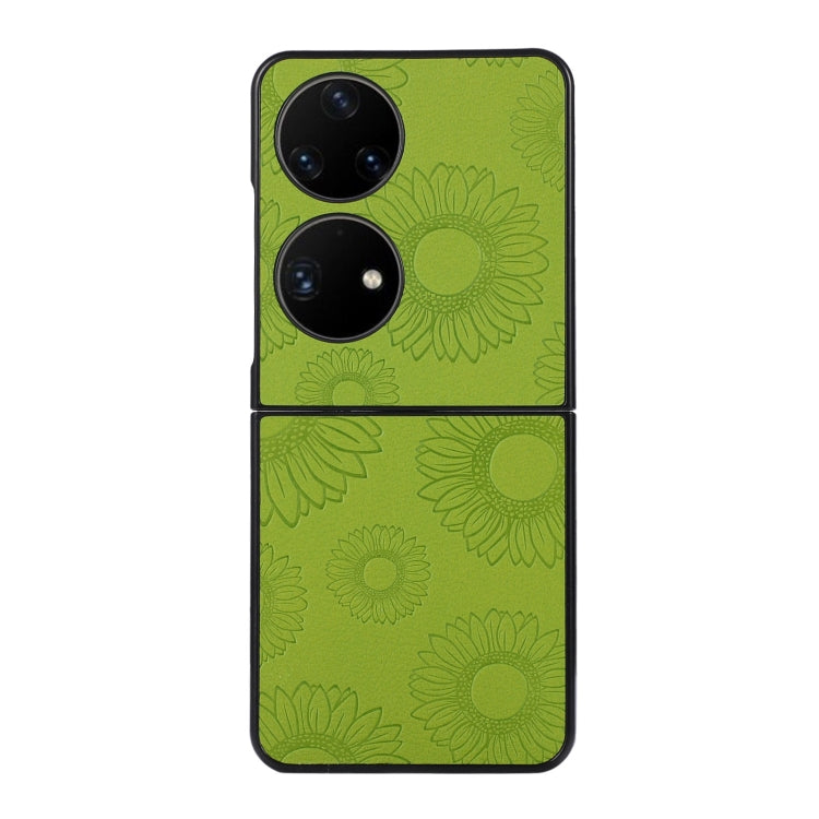 For Huawei P50 Pocket Sunflower Pattern PU+TPU+PC Shockproof Phone Case