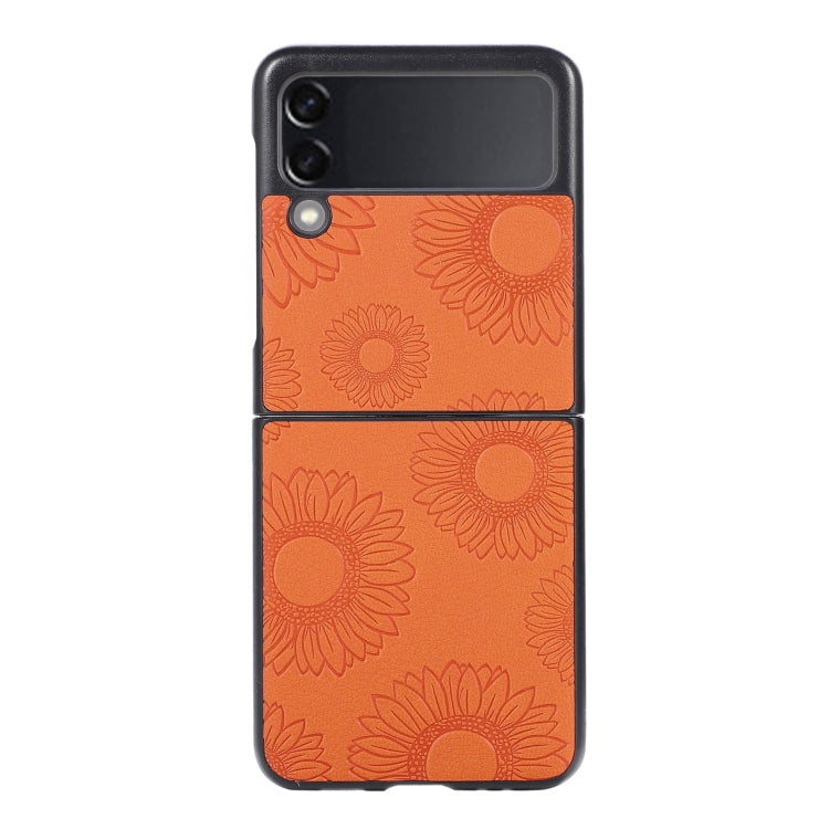 For Samsung Galaxy Z Flip3 5G Sunflower Pattern PU+TPU+PC Shockproof Phone Case