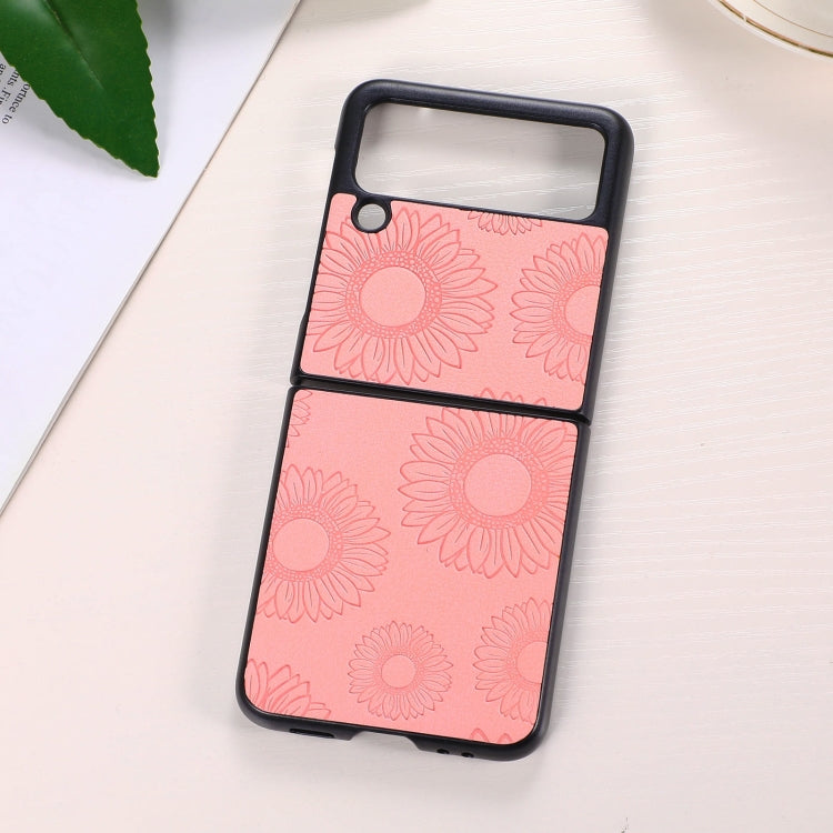 For Samsung Galaxy Z Flip3 5G Sunflower Pattern PU+TPU+PC Shockproof Phone Case