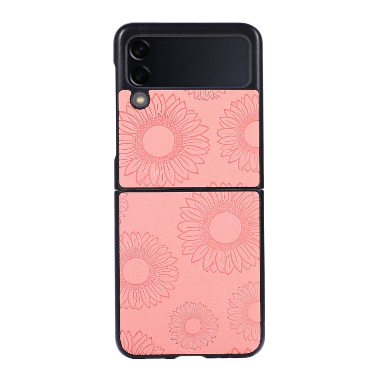 For Samsung Galaxy Z Flip3 5G Sunflower Pattern PU+TPU+PC Shockproof Phone Case
