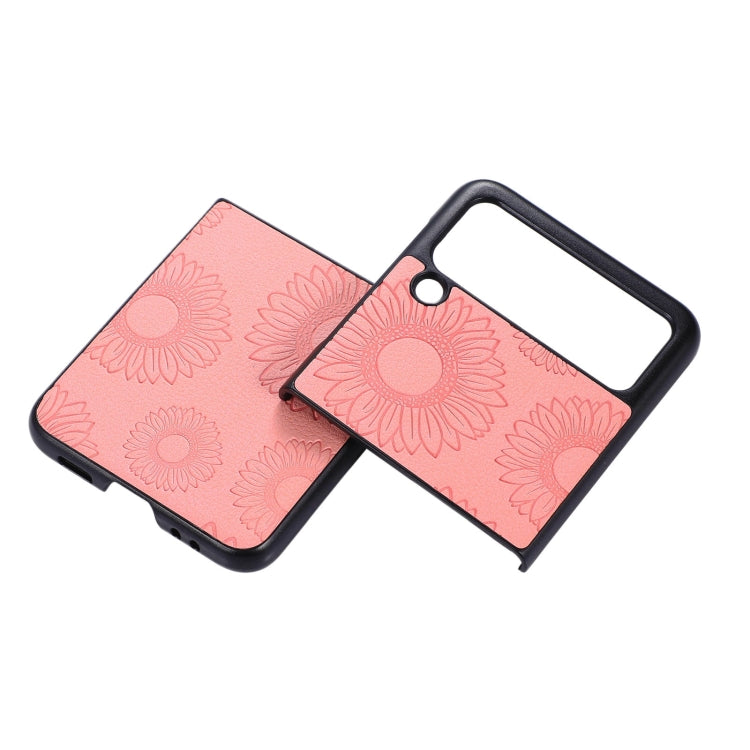 For Samsung Galaxy Z Flip3 5G Sunflower Pattern PU+TPU+PC Shockproof Phone Case