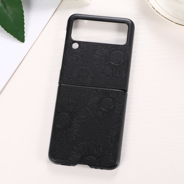 For Samsung Galaxy Z Flip3 5G Sunflower Pattern PU+TPU+PC Shockproof Phone Case