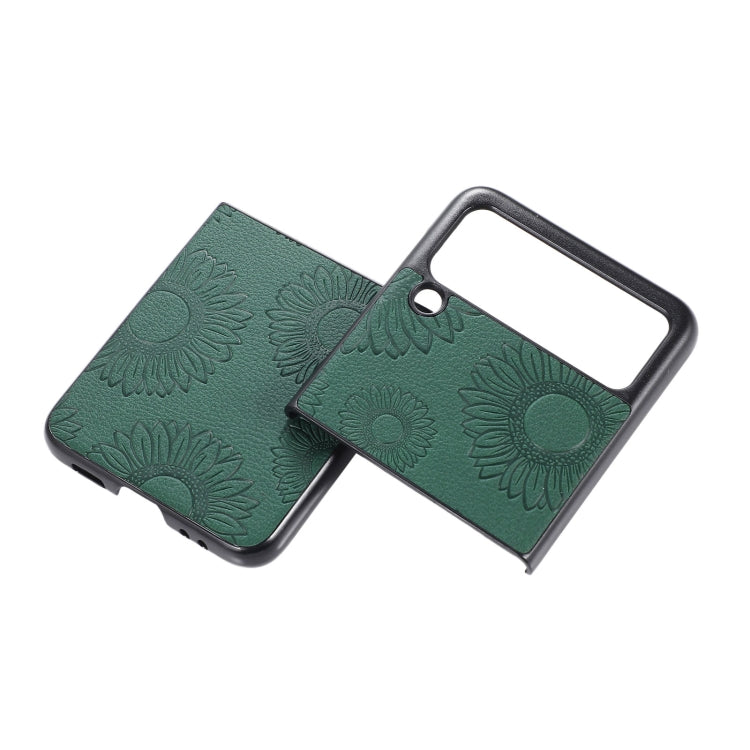 For Samsung Galaxy Z Flip3 5G Sunflower Pattern PU+TPU+PC Shockproof Phone Case